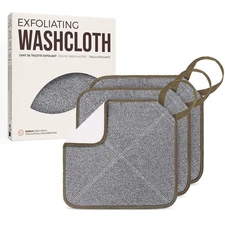 ZOMCHI 3 Pack Exfoliating Washcloth, Premium Facial and Body Wash Cloths with...