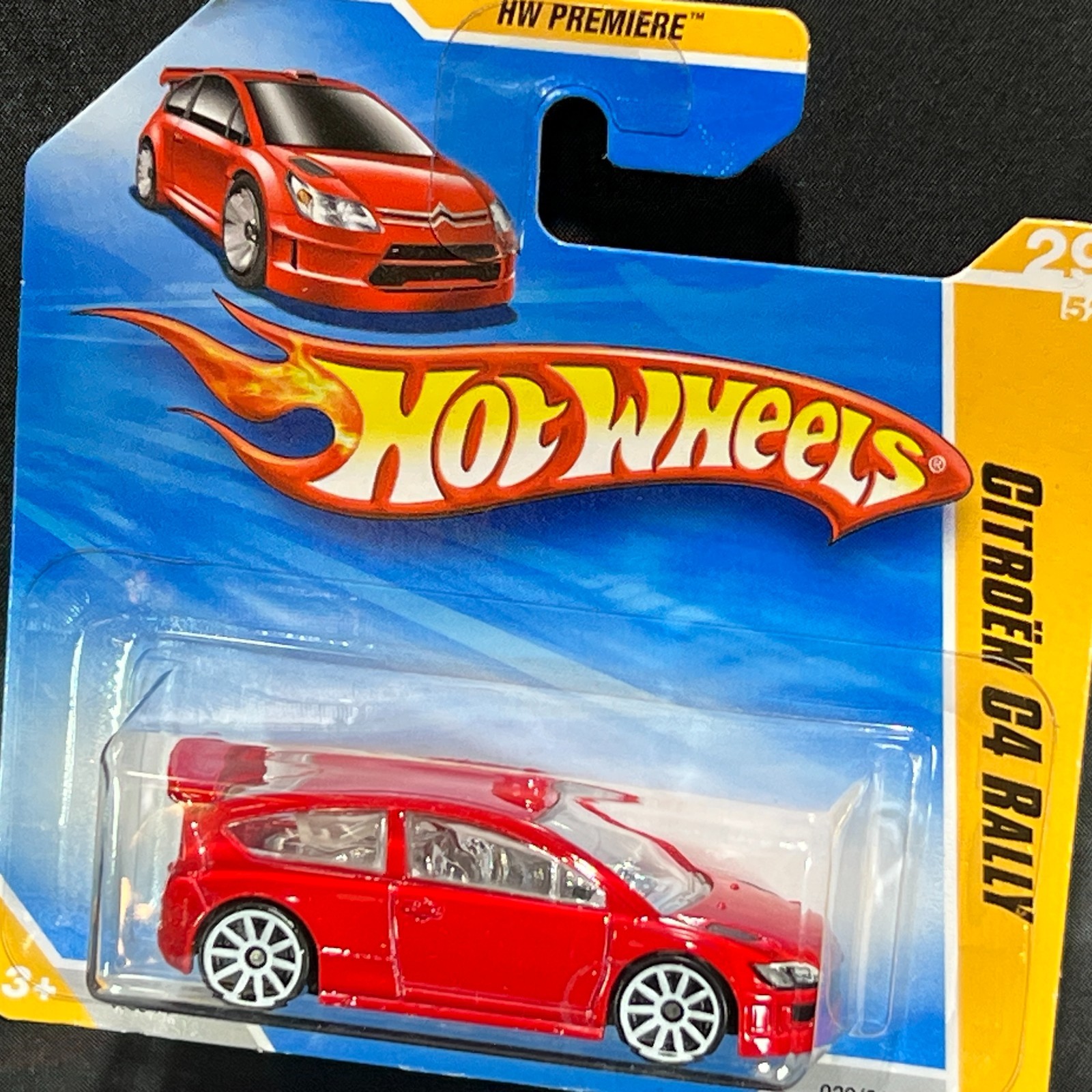 Hot Wheels 2010 Citroen C4 Rally Car Red on Rare Short Card 1:64 Diecast