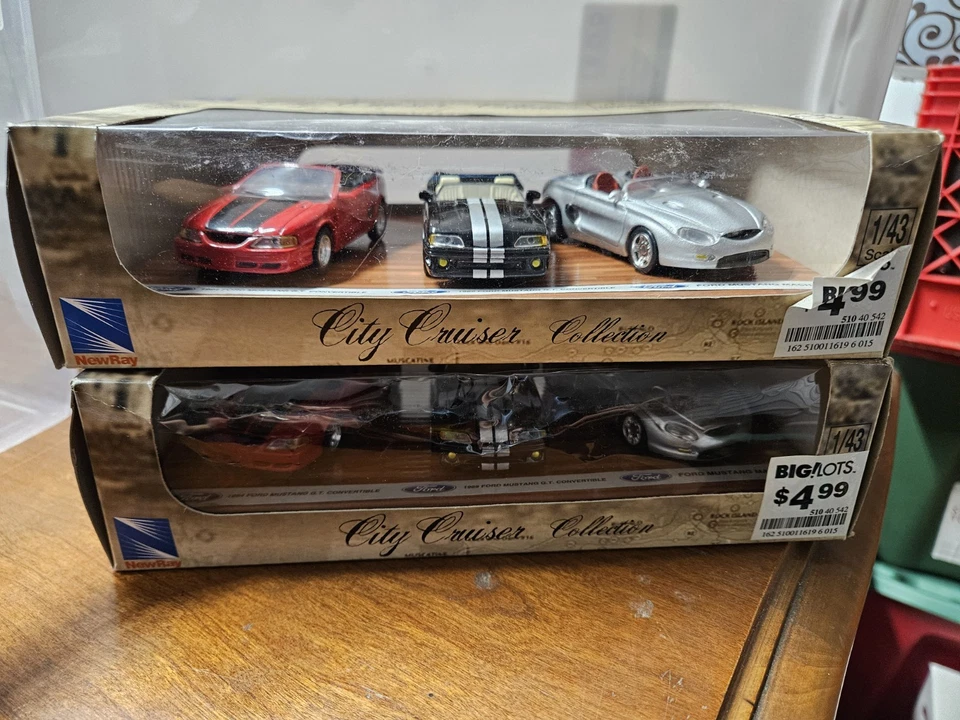 Vintage NEW Ray City Cruiser 3 CAR Collection 1:43 Fox Body Mustang GT Mach III - Image 3 of 4