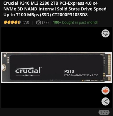 Crucial CT2000P310SSD8 Solid State Drive - P310 2TB PCIe Gen4 2280
