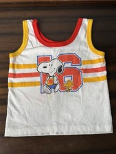 Vintage Snoopy Peanuts Tank Top Shirt Boys Girls Kids Baby Size 1-4 USA Made HTF