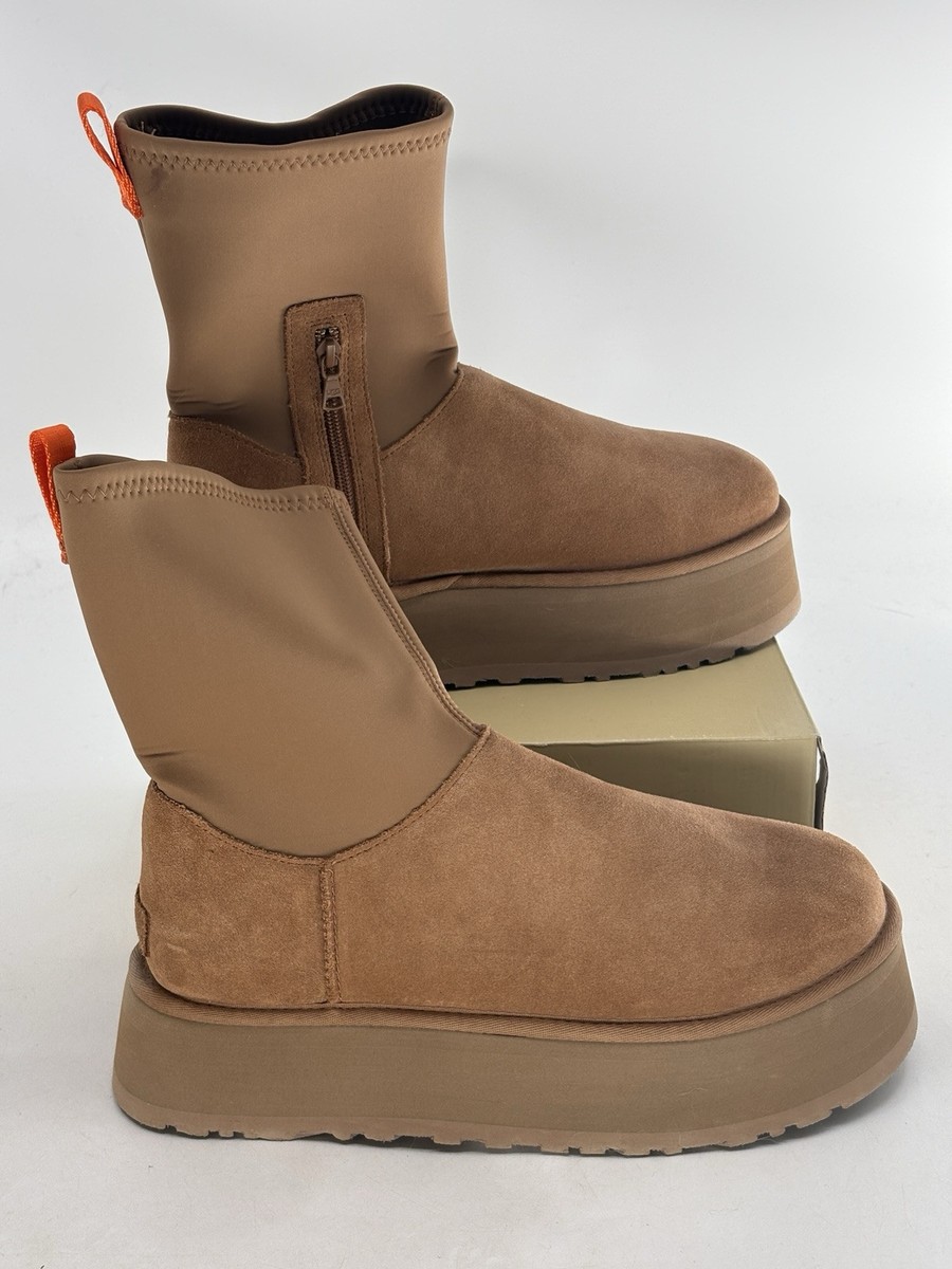 Ugg Classic Dipper Platform Boots 12 Chestnut Brown Suede