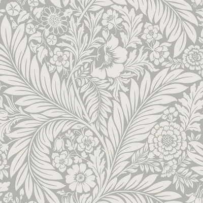 Papel Tapiz Patrón Gris Florencia Hoja Lavable Victoriano Flores Hojas WOW 723 - Imagen 1 de 4