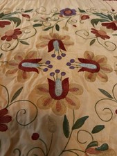 Quilt Patchwork Bedspread Embroidered Gorgeous 97 x90