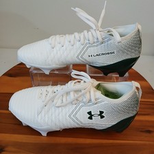 Under Armour Lacrosse Cleats Mens 7 White Green HOVR Low Top 6011581-100