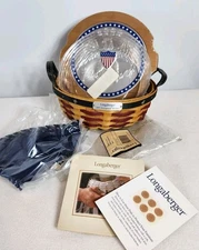 Longaberger 2005 Inaugural Basket Set Star Tack Prot.+Lid 5th Ed/Sold 1 Mth Only