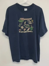 Hawaiian Islands Short Sleeve T-Shirt Men’s Extra-Large Blue.   11718