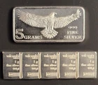 10 Gram Combo Lot - 5 Gram MONARCH Silver Eagle Bar and  5-One Gram Bars