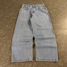 Vintage Kikwear Auxiliary Armor Wide Leg Jeans Light Wash Skater Denim 34 x 31