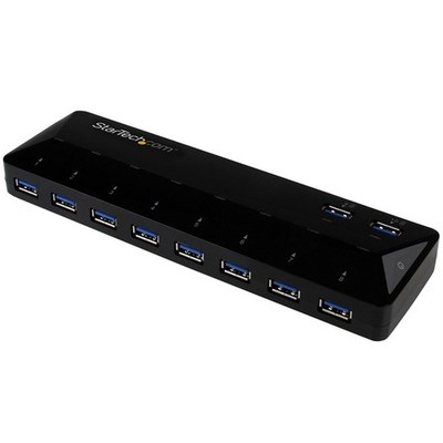 StarTech.com 10-Port USB 3.0-Hub mit Lade- und Sync-Anschlüssen - 2 x 1,5A-Anschlüsse ~ 10-