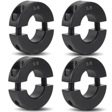 TonGass (4-Pack, Black) 5/8" Bore Double Split Clamp-On Shaft Collars Screw... 