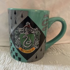 Harry Potter Coffee Cup Slytherin Crest Mug Teal and Black 14 Oz Warner Brothers