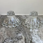 Vintage Anchor Hocking Berwick Boopie Bubble Glass Candle Holder  Set