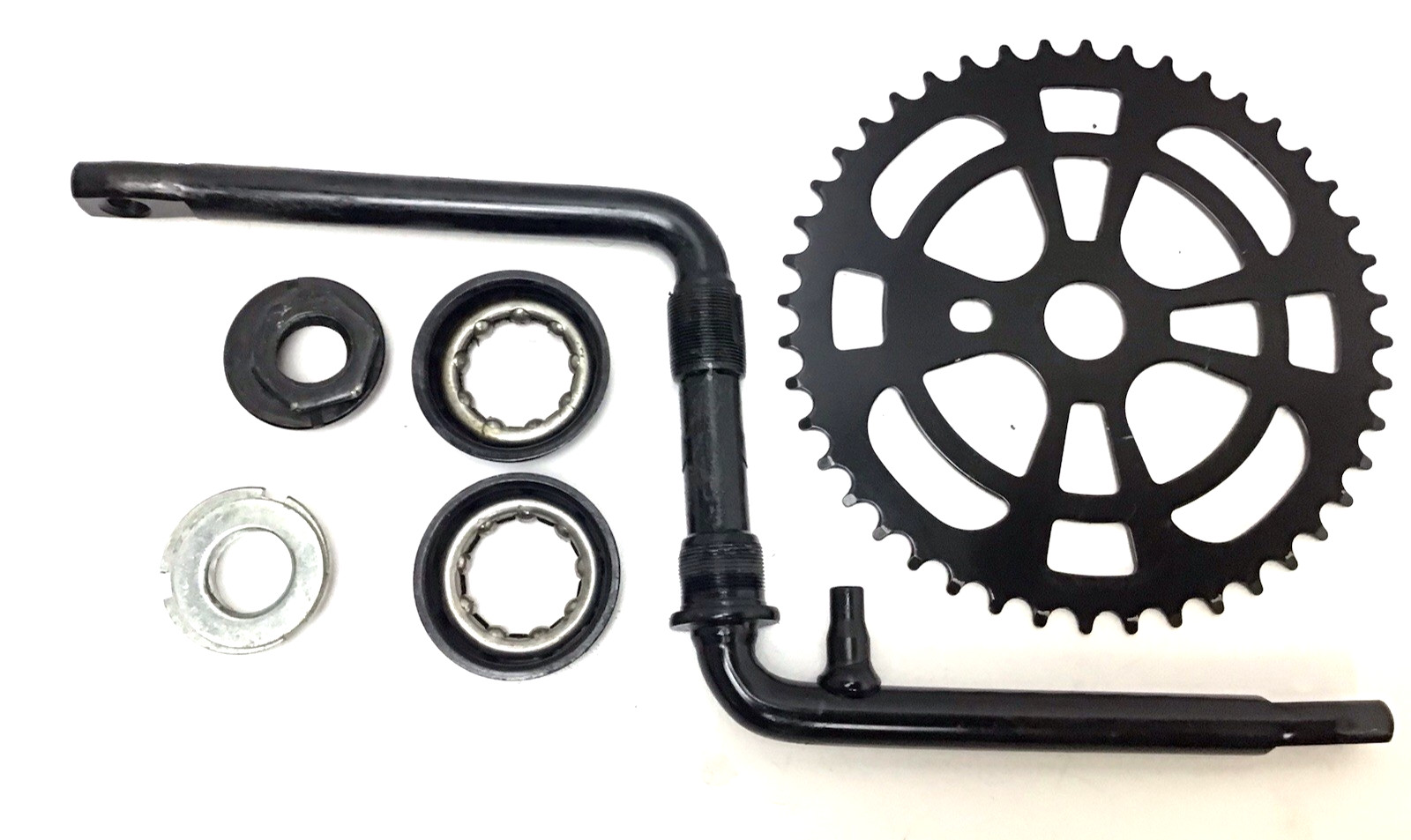 Crank Set 165mm Black Crank With Bearings, 44t Sprocket