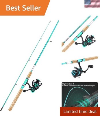 Lightweight 5'6'' Fishing Rod with Quickset Anti-Reverse Reel for Bass Anglers