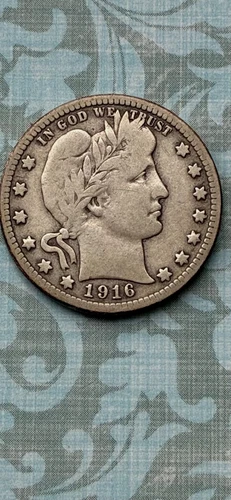 EYE APPEAL! 1916 "Denver" Mint Barber Quarter, 90% silver w/ "Fine" details