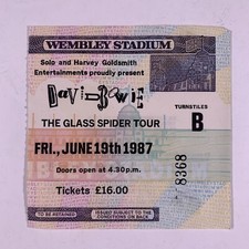 David Bowie Ticket Original Vintage The Glass Spider Tour Wembley Arena 1987