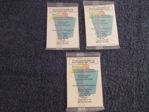 (3) 1997 Upper Deck Nestle Slam Dunk Sealed Packs: MUTOMBO , EWING & RICE - Picture 2 of 2