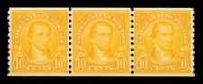 MOMEN: US STAMPS #603 COIL STRIP OF 3 MINT OG NH XF+ PSE CERT LOT #88453