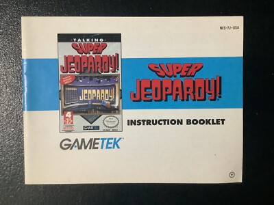 Talking Super Jeopardy! NES Nintendo Instruction Manual Only