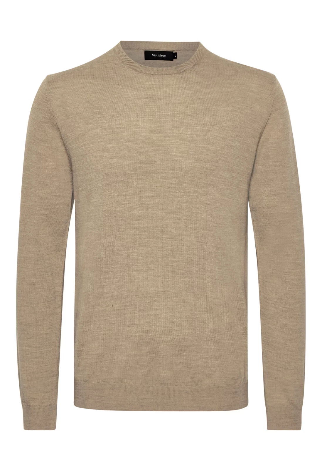 Matinique Men's Margrate Merino Pullover | Khaki Melange | Sz-Medium
