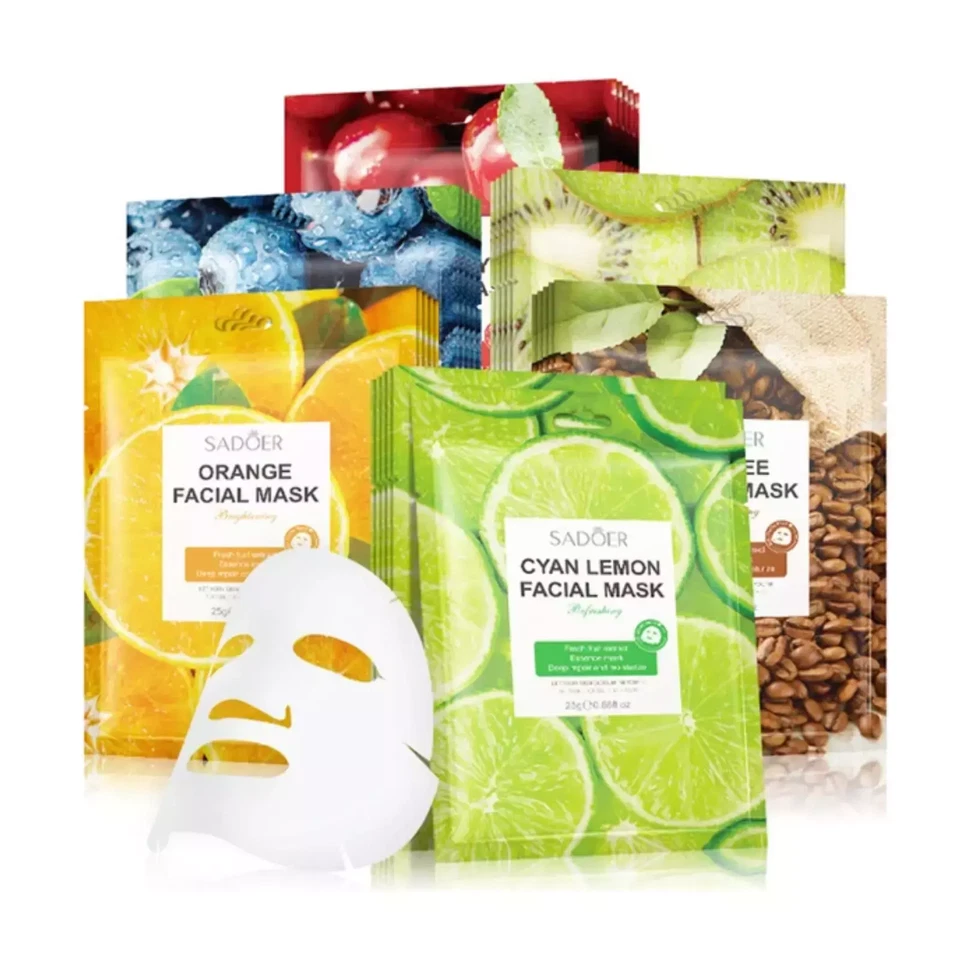 SADOER KOREAN SHEET FACE MASK 6 PACK HYDRATING ASSORTED SPA SKINCARE UK SELLER