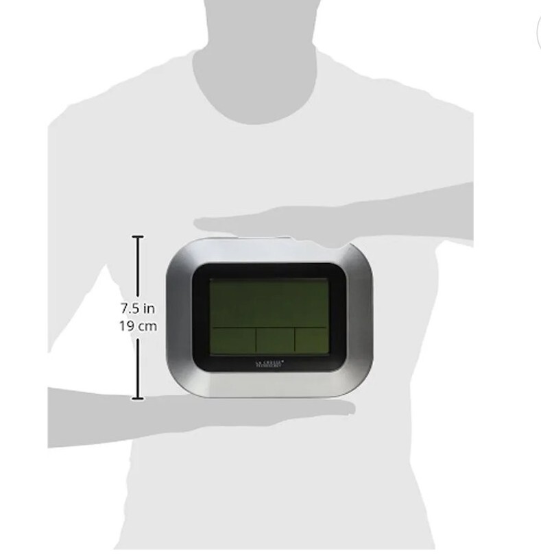 WT-8005U-S La Crosse Technology Atomic Digital Wall Clock IN Temperature & Date