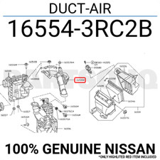 165543RC2B Original Nissan DUCT-AIR 16554-3RC2B