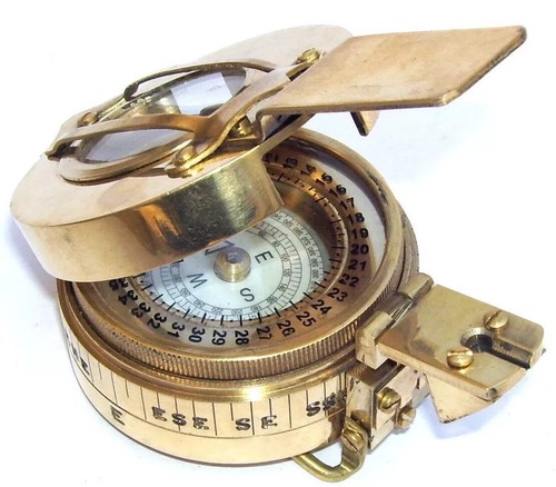 MILITARY COMPASS ENGINEERING COMPASS PRISMATIC COMPASS BRASS VINTAGE set of 10 P - 第 1/9 張圖片