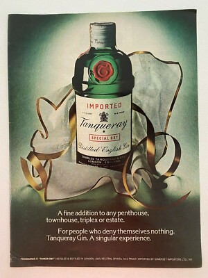 Tanqueray Special Dry Gin Vintage 1975 Print Ad
