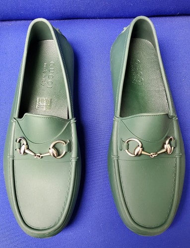 GUCCI 1955 Horsebit Accent Green Rubber 