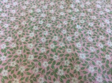 WHITE MINI FLOWERS ON PINK COTTON-BY THE YARD