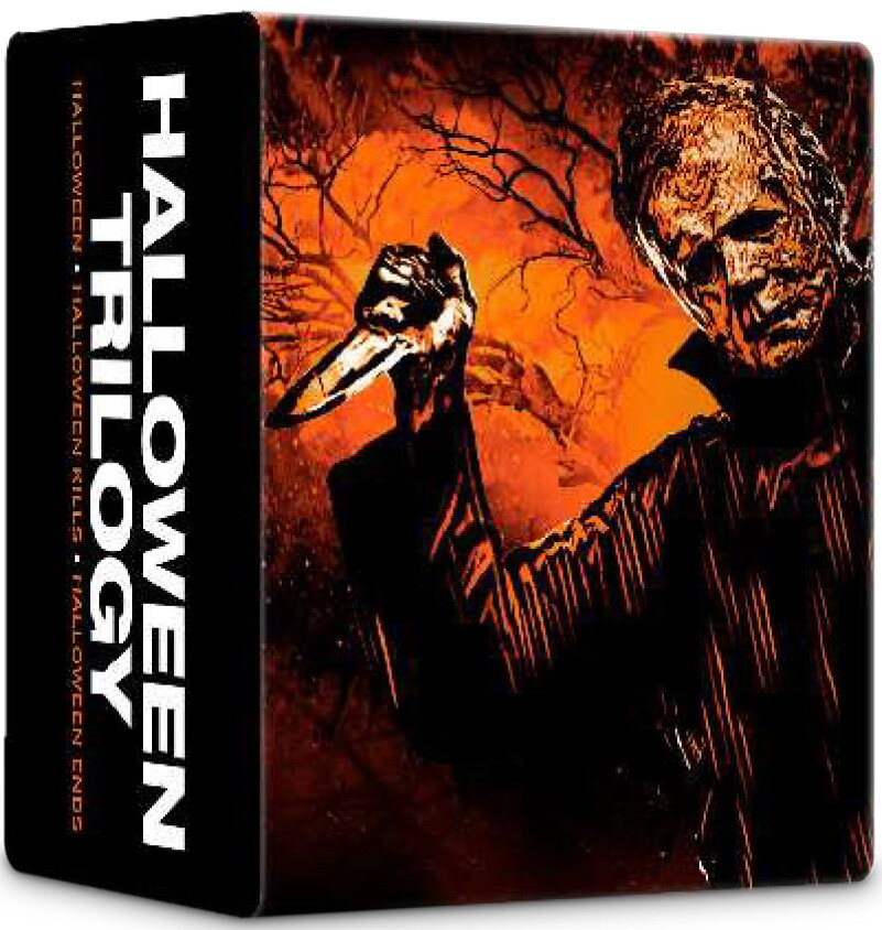 Blu-Ray 4K Uhd Halloween Trilogy Steelbook Library Case (3 4K Ultra Hd)