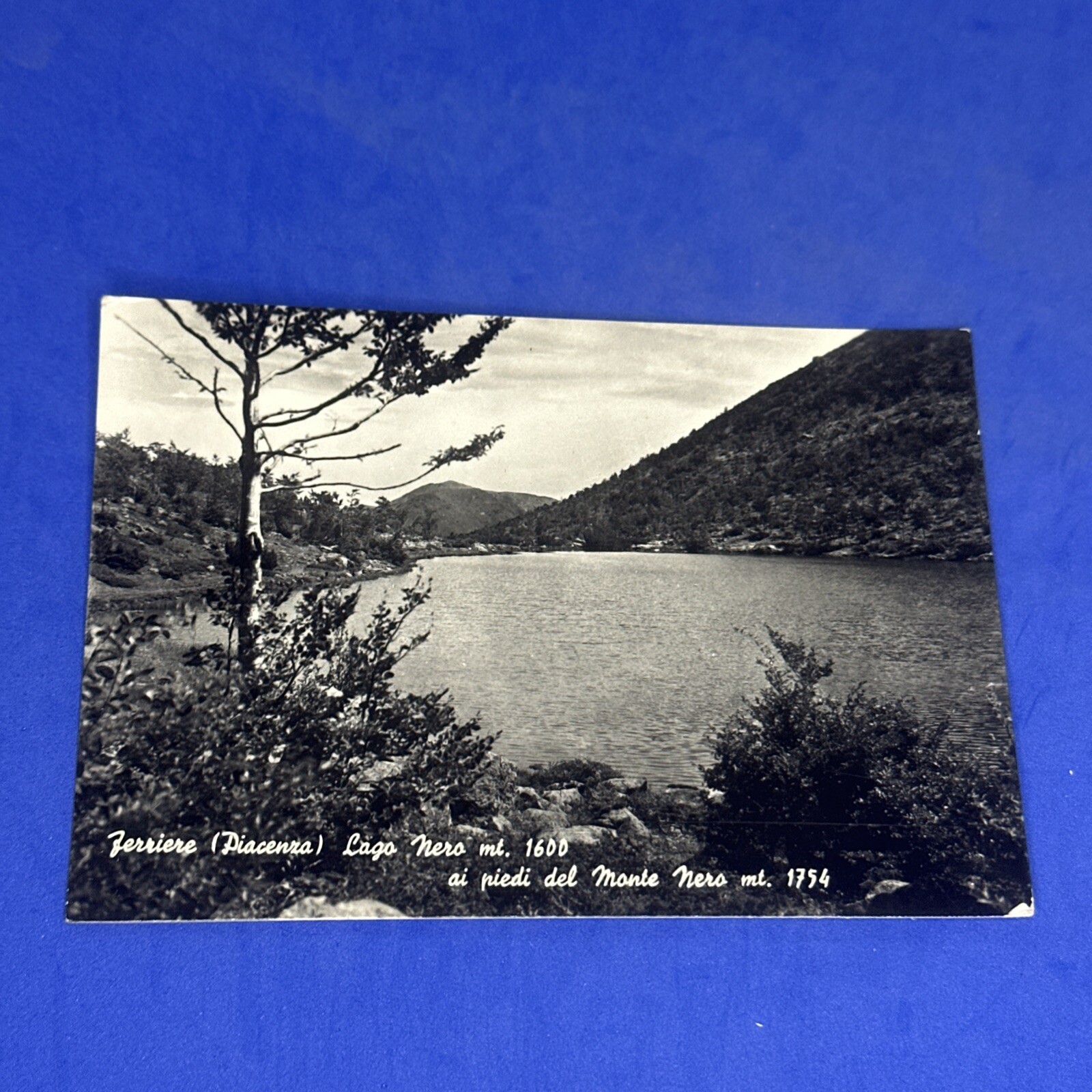LAGO NERO AI PIEDI DEL MONTE NERO BIANCO E NERO - CARTOLINA