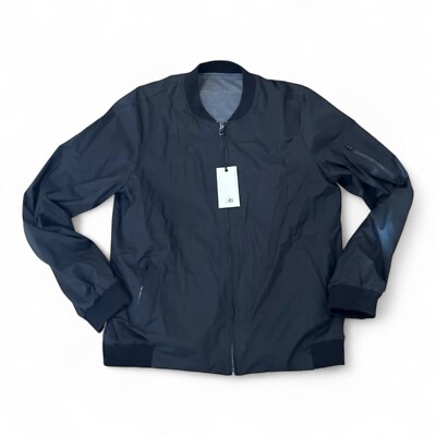 RICK OWENS SLAB Reversible Zip Up Flight Jacket Black Size XL COMFORT & FUNCTION
