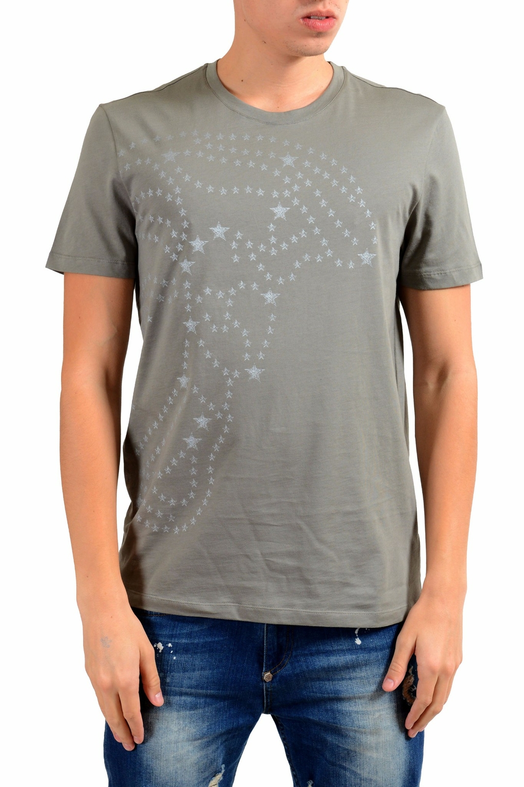 Мужская серая футболка с коротким рукавом и графическим рисунком из коллекции Versace Размер S M L XL 2XL 16890₽