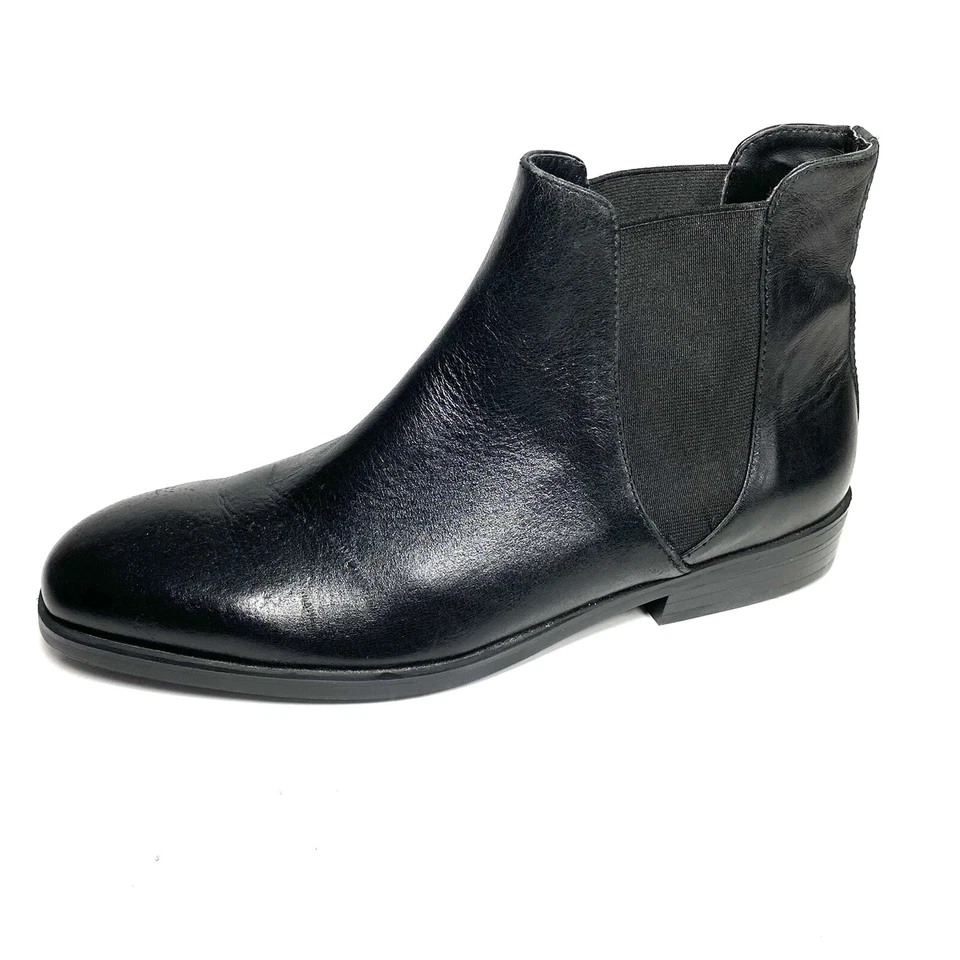 Zara Basic Women’s Chelsea Ankle Boots Black Leather Size 37 - Image 2 of 4