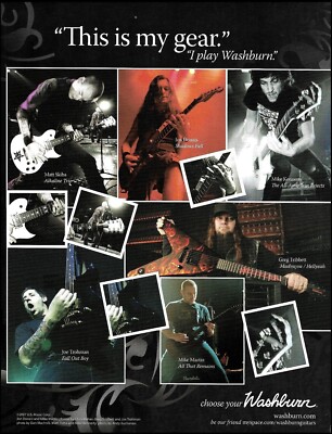 Washburn guitar artist 2007 ad Matt Skiba Jon Donais Greg Tribbett Joe Trohman
