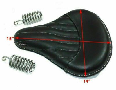 Black Pure Leather Front Saddle Seat For Royal Enfield Classic C5 500 EFI 350UCE