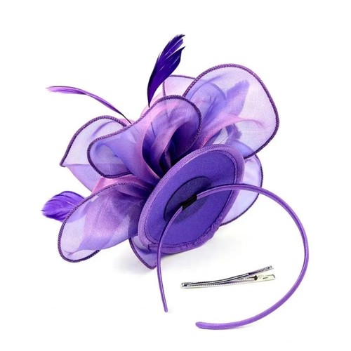 Mujeres Organza Fascinador Sombrero Flor Clip de Pelo Iglesia Boda Fiesta Prendas para la cabeza - Imagen 8 de 22