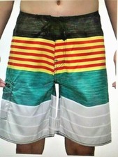 NEW RIP CURL Boys Good Vibes MULTICOLORED Striped Board Shorts Size 30" WAIST