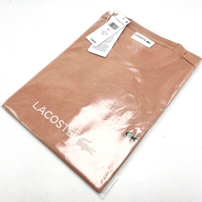 *NEW* Men's Lacoste Pima Cotton T-Shirt BEIGE (TH6709 ZIH), Sz SM - 2XL  