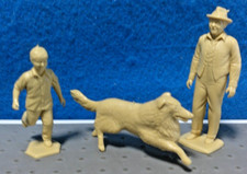 Marx Reissue Lassie Character Figures - Lassie, Gramps, Jeff - 60MM - TAN