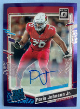 2023 Panini Optic Football Purple Auto 1/50 #205 Paris Johnson Jr. Rated Rookie