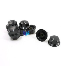 10Pcs Black Rotary Knobs for 6mm Dia. Shaft Potentiometer 33mm x 15mm  Kd