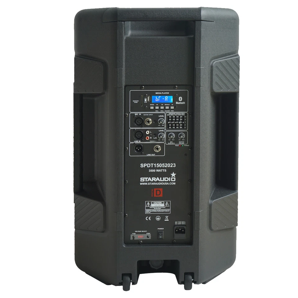 15" Active Power PA Speaker Audio 3500W Peak Power Speaker Stage TWS Loudspeaker - Image 2 of 4