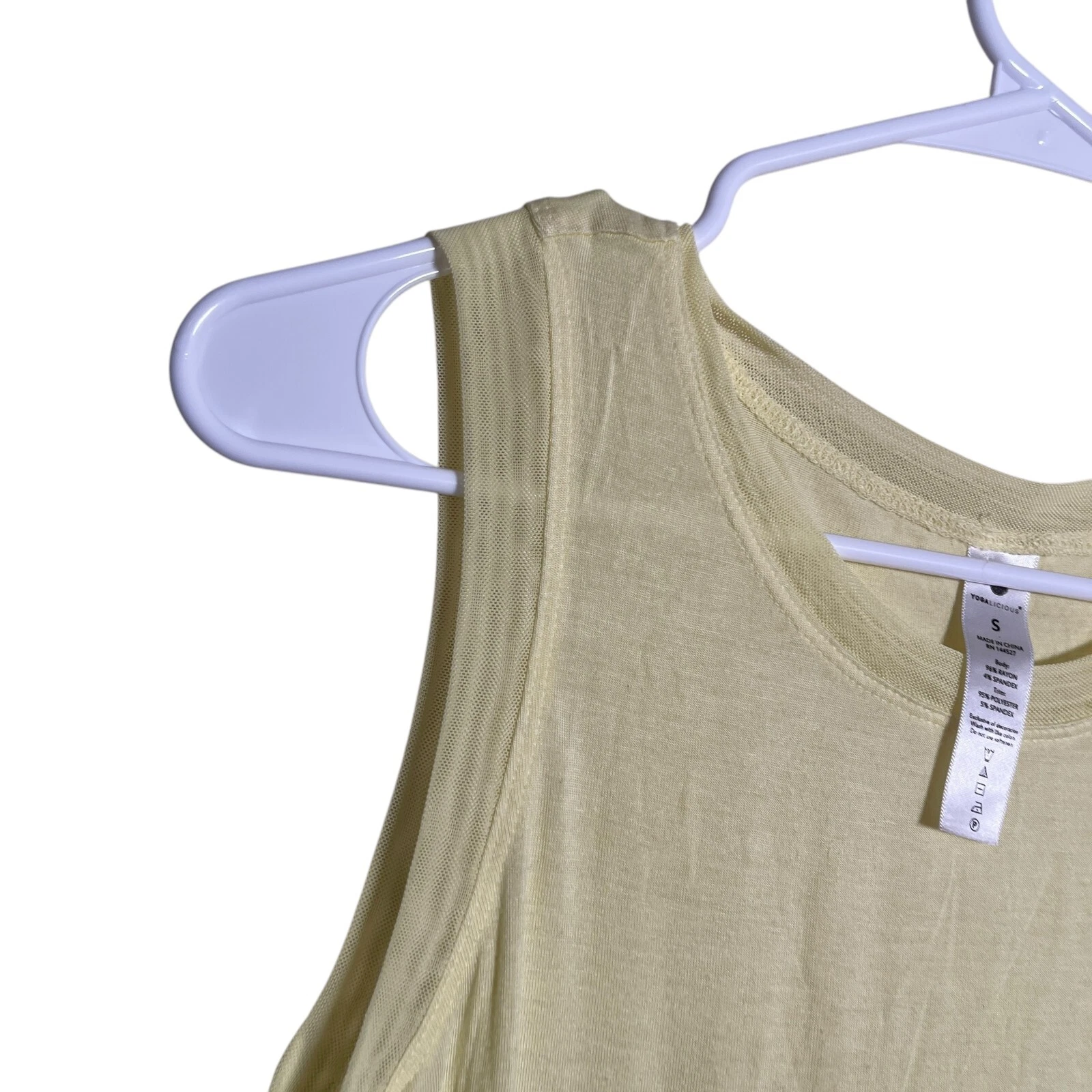 yogalicious crew neck solid athletic tee tank-top