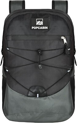 Lightweight Packable Backpack Foldable Waterproof Bag 35L Storage Black