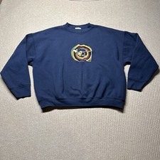 Mickey  Co Goofy Sweatshirt Mens XL Blue Disney Crewneck Vintage Embroidered