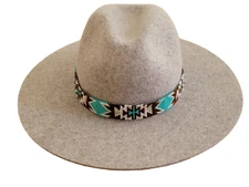 Western Seed Beaded Hat Band Fit Cowboy Hatband South West Multi Color Hat Band